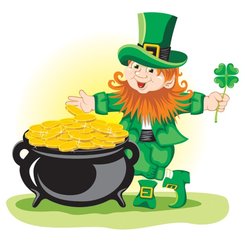 Leprechan with pot of gold